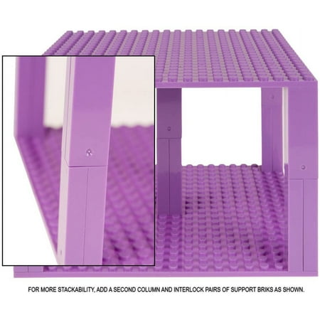 Strictly Briks Classic Baseplates 10" x 10" Brik Tower 100% Compatible with All Major Brands | Building Bricks for Towers and More | 4 Lavender Stackable Baseplates & 30 Stackers