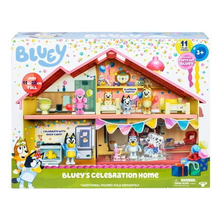 Bluey's Celebration Home, Celebrate Bluey's Birthday with 11 Play Pieces and Accessories, , Ages 3+