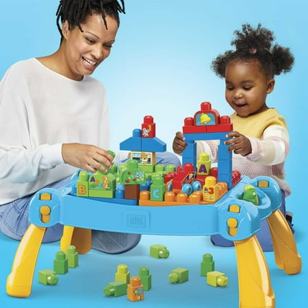 MEGA BLOKS Building Toy Blocks Discover n Build Activity Table (44 Pieces) for Toddler