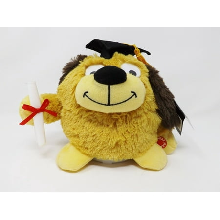 8 Inch Animated Musical Spinning Dog Googly Eye Graduation Plush - Sings We're Going to Celebrate