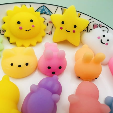 24 Pcs Mochi Squishy Toys, Squishy Toy Party Favors for Kids,Goodie Bag Stuffer, Pinata Filler ,Classroom Prizes Style Random