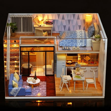 Wobythan DIY Miniature Dollhouse Kit, Tiny House Kits with Music, Handmade Craft Gift for Audults Teens Birthday Gift