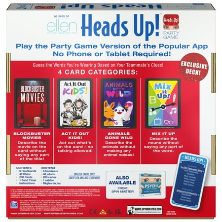 Spin Master Games, Heads Up! Party Game, 4th Edition, for Ages 8+