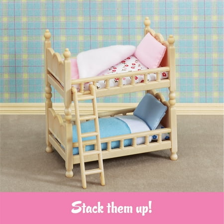 Calico Critters Stack and Play Beds, Dollhouse Furniture Set