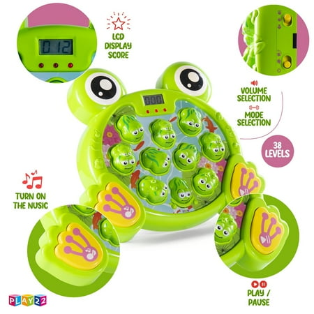 Whack a Frog Game Interactive Game for Toddler, Learning, Active, Early Developmental Toy, Fun Gift Boys and Girls, 2 Hammers Included Play22USA