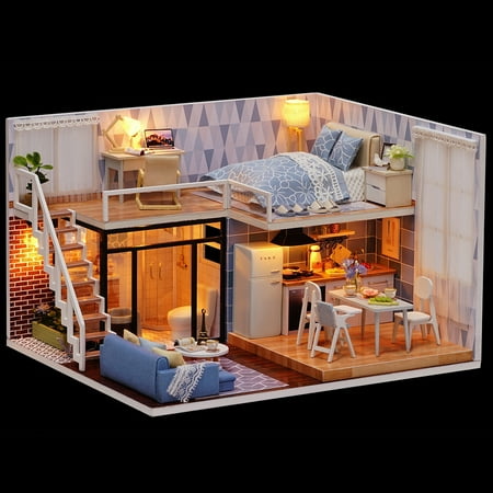 Wobythan DIY Miniature Dollhouse Kit, Tiny House Kits with Music, Handmade Craft Gift for Audults Teens Birthday Gift