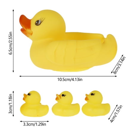 4 Pcs Rubber Ducks Baby Shower Party Favors,Baby Bath Toys for Kids Boys Girls.Duck Duck Jeep Up 3+ Years(Yellow)