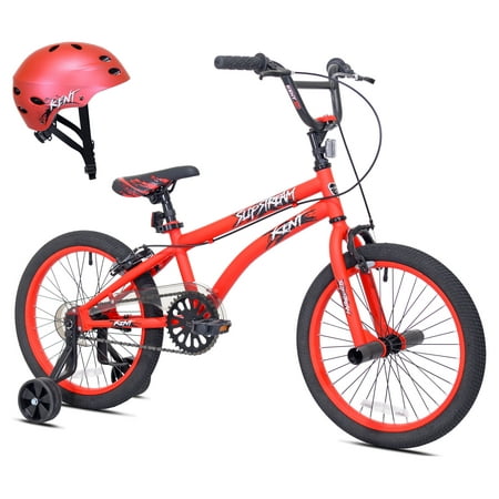 Kent Bicycles 18" Boy's BMX Slipstream Bicycle with Helmet, Red