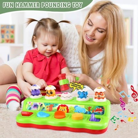 Yerloa Toys for 1 Year Old, Pop Up Animals Toy with Music & Sound, Cause and Effect Toys Early Developmental Toy for 12-18 Months Baby, Infants & Toddlers, 1 Year Old Girls & Boys