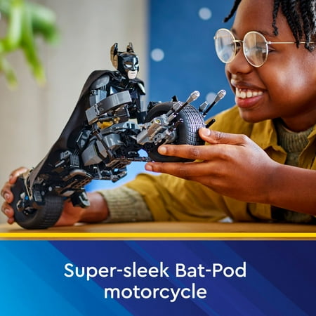 LEGO DC Batman: Batman Construction Figure & the Bat-Pod Bike, The Dark Knight Action Figure and Batman Motorcycle, Super hero Toys, Kids’ Adventure Playset, Gift for Boys and Girls, 76273