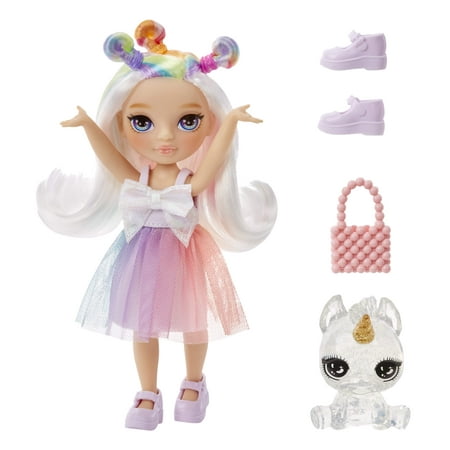 Rainbow High Littles – Opal Raine, Rainbow 5.5" Posable Small Doll with Purse, Magical Pet Unicorn, Toy Gift for Girls Ages 4-12