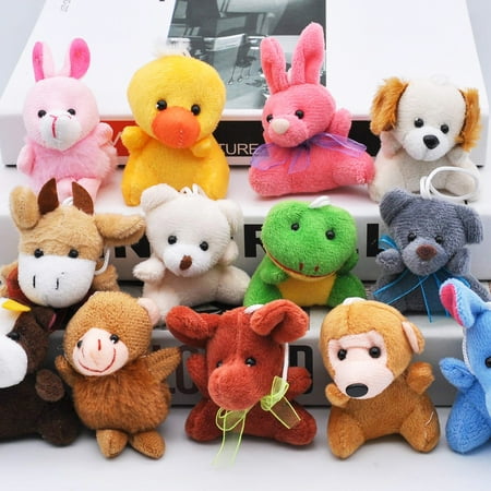 SYNCFUN 24 Pcs Party Favors for Kids 3" Mini Stuffed Animals Bulk Cute Small Plush Toys, Pinata Fillers, Animals Keychain Decoration for Boys Girls, Teacher Student Gifts Prizes, Birthday Supplies