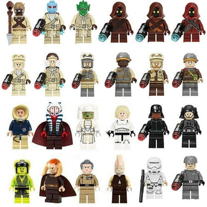 24 Pcs Collectible Star Wars Minifigures Battle Pack Clone Troopers Action Figures Building Blocks Toys, 1.77inch Clone Wars Army Soldier Minifigurines Building Kits for Kids Birthday Gift