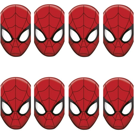 Spiderman Paper Party Masks, 8ct