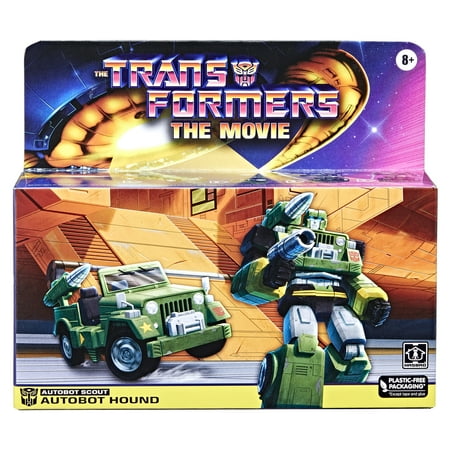 Transformers: Retro The Movie Autobot Hound Collectible Converting Vehicle Kids Toy Action Figure for Boys and Girls Ages 8 9 10 11 12 and Up (5.5”)