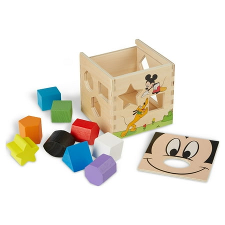 Melissa & Doug Disney Mickey Mouse & Friends Wooden Shape Sorting Cube