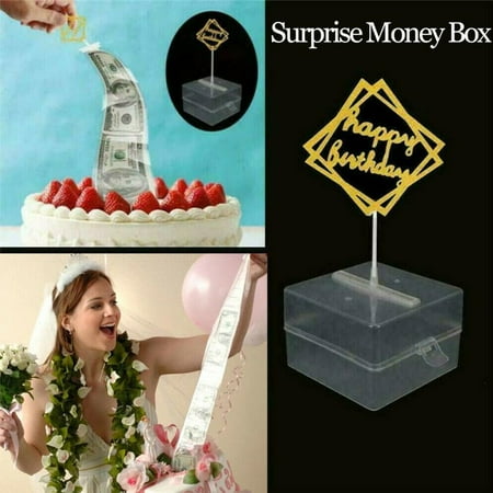 Cake ATM Happy Birthday - Money Cake Dispenser Box Out Cake Pull Kits Money M8B7