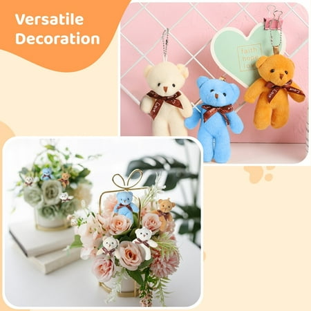 20PCS Mini Bear Stuffed Plush Bear, Mini Bear Bulk with Thank You Tag Organza Packing Bag, for Guest Baby Shower Souvenirs Birthday Christmas Gift