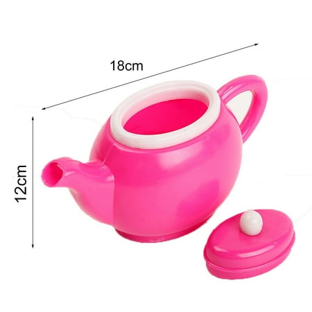 Walbest Toddler Toy Tea Set, Plastic Toy Tea Set, Kids Pretend Play Tea Party, Children's Educational Play House Toys 13Pcs/Set