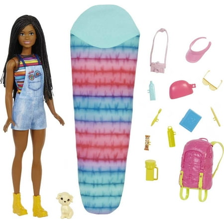 Barbie It Takes Two Brooklyn Doll & 10+ Accessories, Camping-Themed Set with Puppy