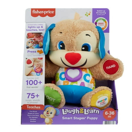 Fisher-Price Laugh & Learn Smart Stages Puppy Plush Learning Toy for Baby, Infants and Toddlers