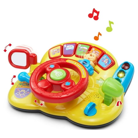 VTech Turn and Learn Driver, Role-Play Toy for Baby, Teaches Animals, Colors