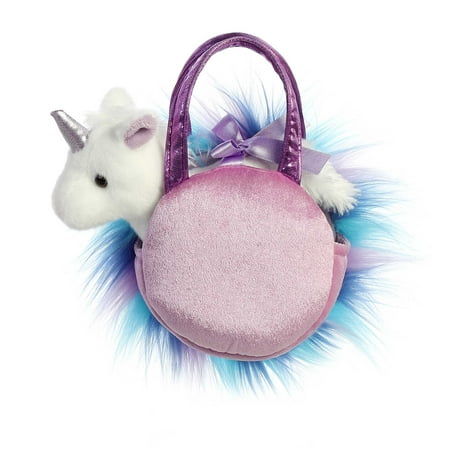 Aurora - Small Blue Fancy Pals - 5.5" Sparkle Heart Purple Unicorn - Fashionable Stuffed Animal