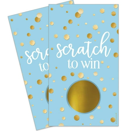 Blue and Gold Scratch Off Game Cards - 28 Scratchers - Party Games - Distinctivs