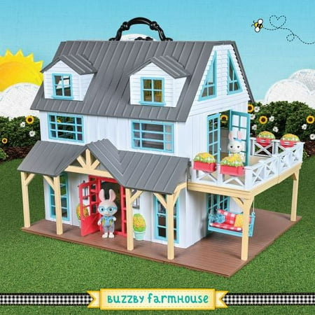 Honey Bee Acres 15 inch Tall Buzzby Farmhouse, 51 Piece Doll Playset, Ages 3+