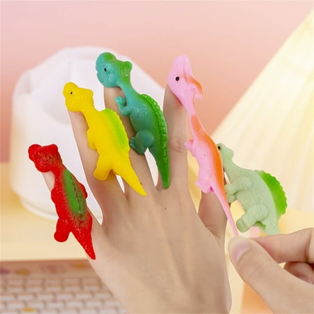 30 Pcs Slingshot Dinosaur Finger Toys, Rubber Dino Finger Sling Shot Toys Bulk Dinosaur Party Favors, Funny Gag Gifts for Kids Teens Boys, Silly Novelty Easter Christmas Birthday Goodie Bag Stuffers