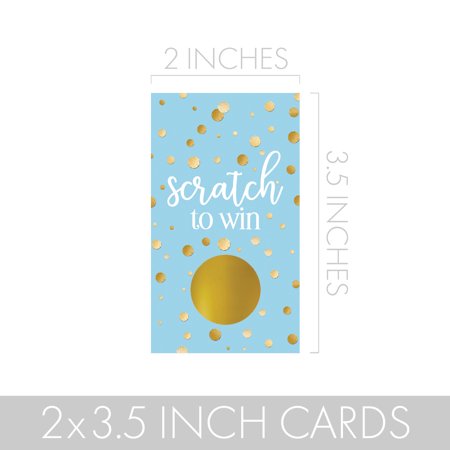 Blue and Gold Scratch Off Game Cards - 28 Scratchers - Party Games - Distinctivs