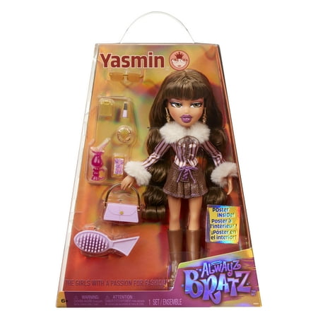 Alwayz Bratz Yasmin Fashion Doll with 10 Accessories and Poster, Multicolor