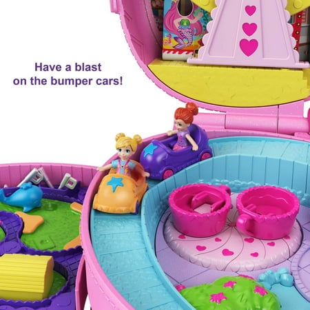 Polly Pocket Travel Toys, Backpack Playset and 2 Dolls, Theme Park