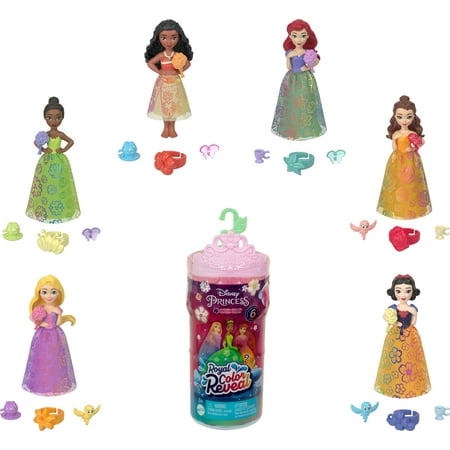 Disney Princess Royal Color Reveal Surprise Small Doll with Garden Party Accessories (Dolls May Vary)