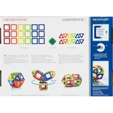 GeoSmart GeoSphere 31-Piece GeoMagnetic STEM Building Set with Spinner