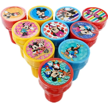 10pcs Mickey Mouse and Friends Stamps Stampers Self-inking Birthday Party Favors