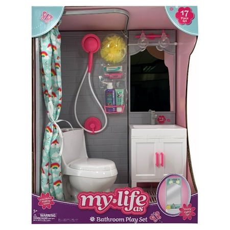 My Life As Complete Plastic Bathroom Play Set for 18” Dolls - White New