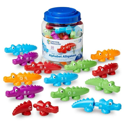 Learning Resources Snap-n-Learn Alphabet Alligators, Fine Motor Toy, 26 Double-Sided Pieces, Ages 18 Months +