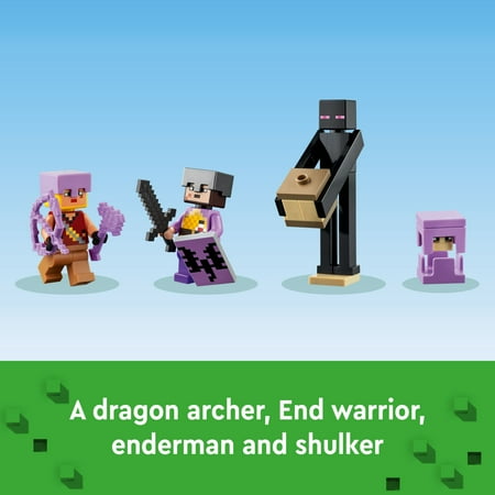 LEGO Minecraft The End Arena, Ender Dragon Battle Set, Multiplayer Set Includes Mobs, Shulker and Enderman, Minecraft Gift and Educational Toy for Kids, Boys and Girls, 21242