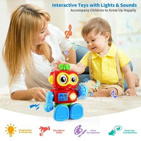 Yerloa Toys for 1 Year Old Boy Birthday, Robot Baby Toys 12+ Months Boy, Musical Toys Learning Toys for Toddlers 1 2 3 Year Old Boy Birthday Chirstmas Gift for Girls Boys