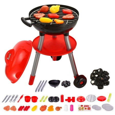 24 PCS Little Chef Kids Kitchen Toys Set, Kids Toy Grill Playset, Interactive Toy BBQ Grill Set with Sound&Light, Pretend Play Outdoor Barbecue Cooking Toys Gift for Kids Boys Girls Ages 3+