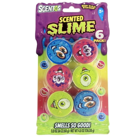 Scentos Scented Slime Multi-Color, Birthday Party Favors, 6 Count