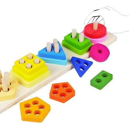 Montessori Toys for 1 Year Old Boys Girls, Shape Sorting and Stacking Toy for Toddlers 1-3, Learning Educational Toys for 1 2 3 Year Old Boys Girls