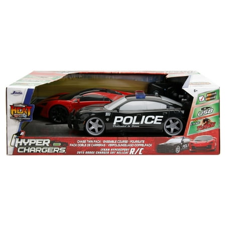 Hyperchargers Heat Chase 1:16 Lykan Hypersport & 2015 Dodge Charger SRT Hellcat RC Radio Control Cars