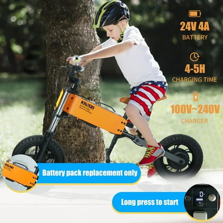 24V Electric Balance Bicycles for Kids 6-10, 200W Dirt Bicycles with Mobile App, Gps, Removable Battery 12" Tire, Ride on Toy Dirt Bike for Kids 6-10 Years Old Boys & Girls, Orange