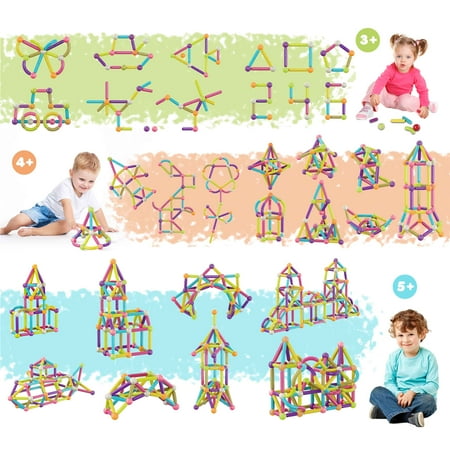 Picassotiles 50 PC Magnetic Stick, Magnetic Building Construction Toy Set for Kids Age 3+