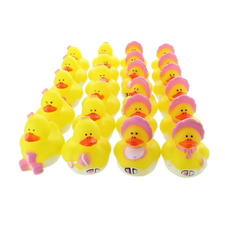 24 Mini Baby Girl Rubber Duck Duckys Pink Shower Favors