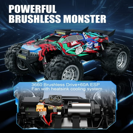 AUOSHI 1:12 Brushless RC Cars for Adults with Independent ESP, 80+KM/H(50MPH) Top Speed 4X4 Hobby Off-Road RC Truck,Oil Filled Shocks Remote Control Truck for Boys