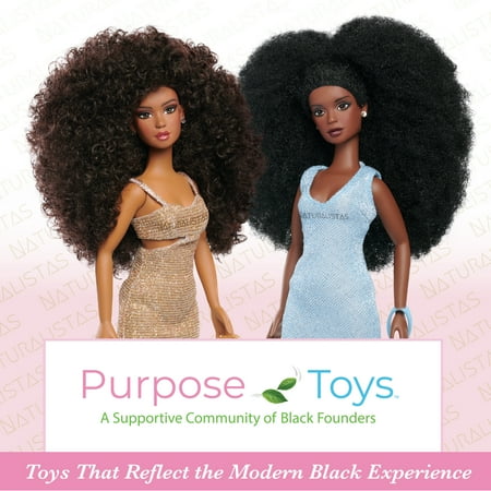 Naturalistas 11-inch Liya Fashion Doll and Accessories with 4C Textured Hair and Deep Brown Skin Tone