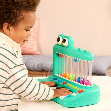 Battat Croco Pop Piano Toy Keyboard with Songs Sounds Lights, Baby and Toddler Toys